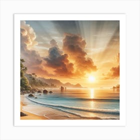 Sunset On The Beach 2 Art Print