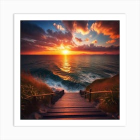 Stairs To The Ocean Art Print