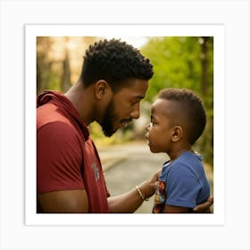 A Mom Telling His Son Wise Words (2) Art Print