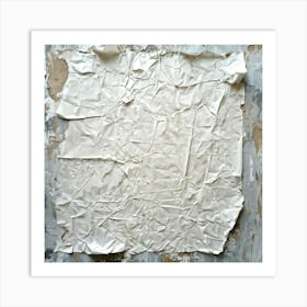 Abstract Art Featuring A Crumpled White Sheet Surface Rich With Texture Showcasing Wrinkles And Cre (1) Art Print