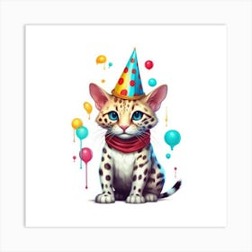 Birthday Cat 7 Art Print