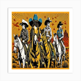 Cowboy Riders Art Print