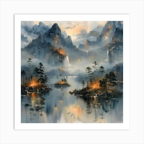 Chinese Landscape, Impressionism and Realism Art Print