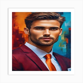 Man In Red Suit Art Print