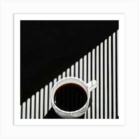 Black And White Coffee Cup Art Print