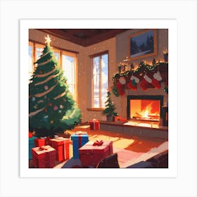 Christmas Tree In The Living Room 11 Art Print