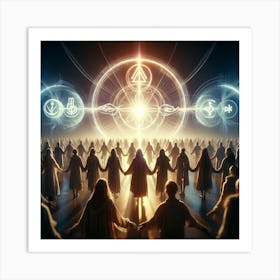 Group Of People In A Circle Art Print