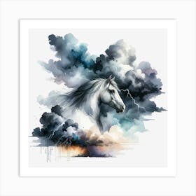 Horse In The Clouds Art Print