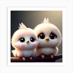 Cute Little Birds Art Print