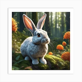 Rabbit In The Forest 119 Art Print