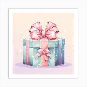 Gift Box With Bow Art Print