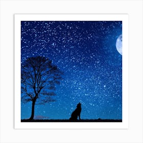 Howling At The Moon Art Print