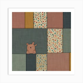 Patchwork Bear Art Print