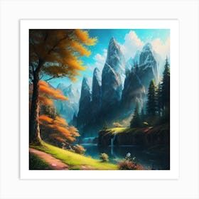 Fantasy Landscape Painting 4 Art Print