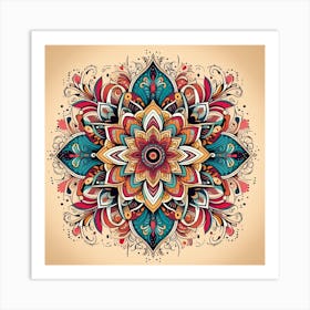 A Colorful And Intricate Mandala With Traditional Indian Patterns Art Print