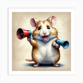 Hamster With Megaphone 7 Art Print