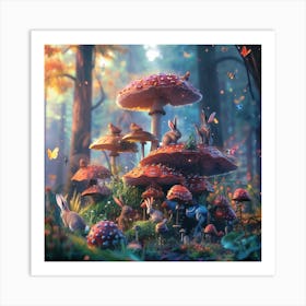 Mushroom Forest 5 Art Print