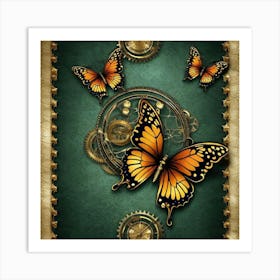 Steampunk Butterflies 1 Art Print