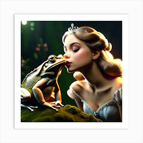 Cinderella Kissing Frog Art Print