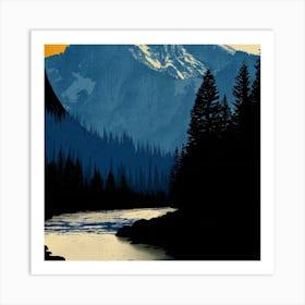 Olympic Mountain Range Art Print