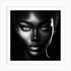 Black Woman With Green Eyes 22 Art Print