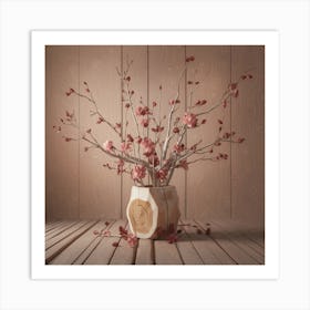 Sakura Branches In Vase Art Print
