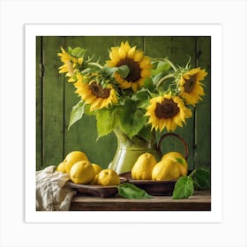 Sunflowers And Lemons 2 Art Print