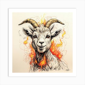 Goat Of Fire 16 Art Print