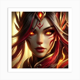 Kaida Flameheart Closeup Portrait Art Print