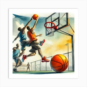 Basketball Game Art Print