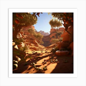 Olives Amongst Terracotta Dreams Harmony In Sienna Shadows Art Print