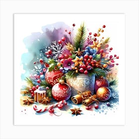 Christmas Ornaments Art Print