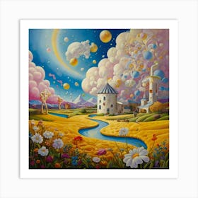 'Clouds And Flowers' Art Print