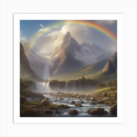 Rainbow In The Mountains Art Print