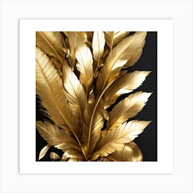 Gilded Grace A Feather of Beauty and Luxury Art Print