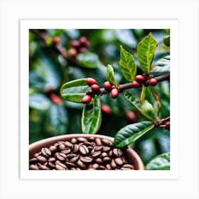 Coffee Beans In A Bowl Art Print