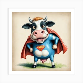 Super Cow 10 Art Print