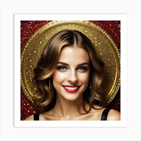 Beautiful Young Woman With Red Lipstick Art Print