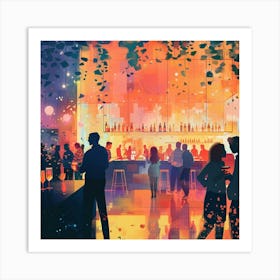 People At A Bar Art Print