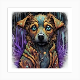 Psychedelic Dog 2 Art Print