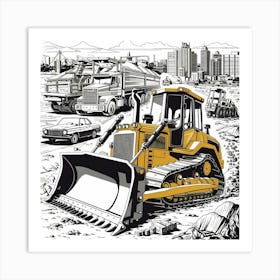 Bulldozer Art Print