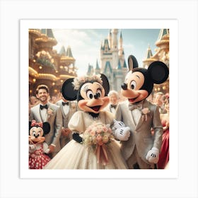 Mickey And Minnie'S Wedding 1 Art Print