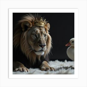 Regal Encounter: Majesty Meets Innocence Art Print