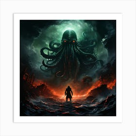 Cthulhu Awakens From His Slumber Art Print