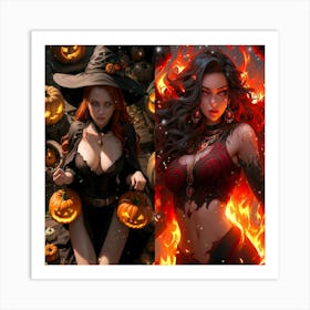 Two Witches 2 Art Print