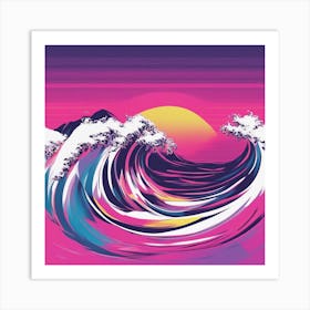 Minimalism Masterpiece, Trace In The Waves To Infinity + Fine Layered Texture + Complementary Cmyk C (27) Art Print