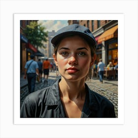 Girl In A Hat Art Print