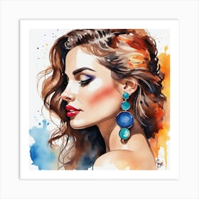 Watercolor Of A Woman 7 Art Print