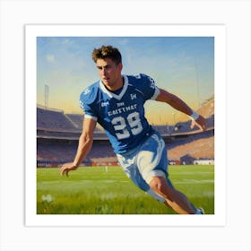 The Charging Titan Football Star on the Move Art Print