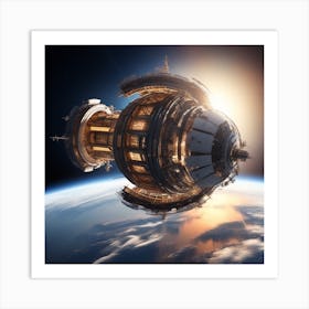 Planet Earth Constructing Into Metalica Space Station 1 Art Print